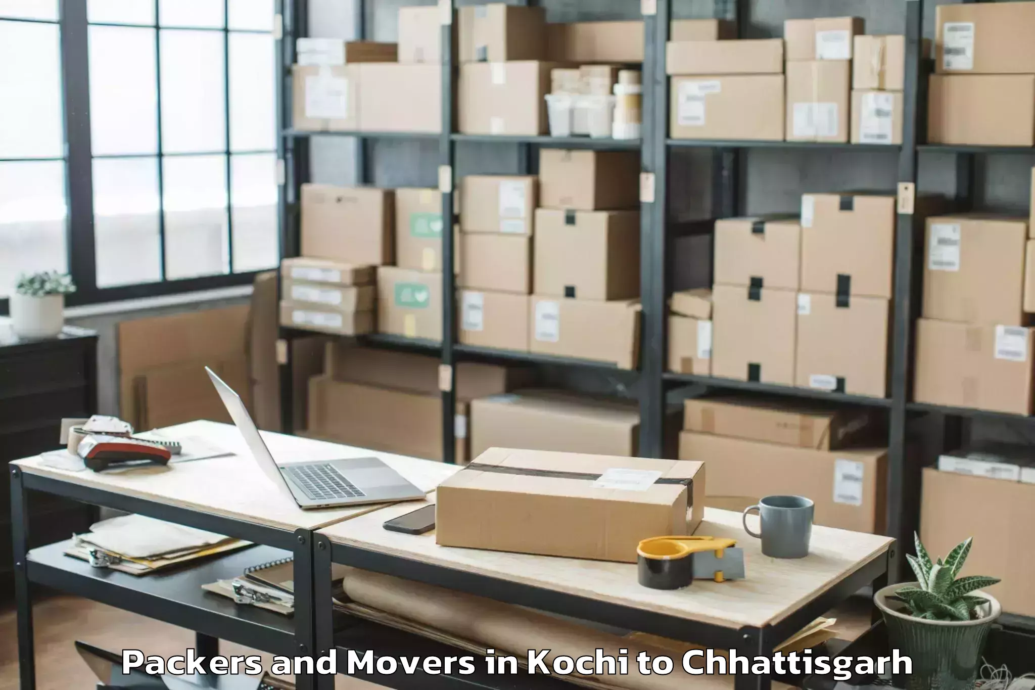 Book Kochi to Bindranavagarh Gariyaband Packers And Movers